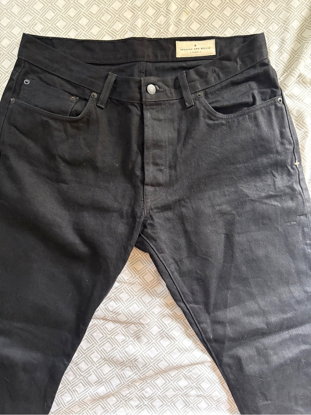 Imogene + Willie Barton Slim  Selvedge Jeans in Black Size 34 x 30